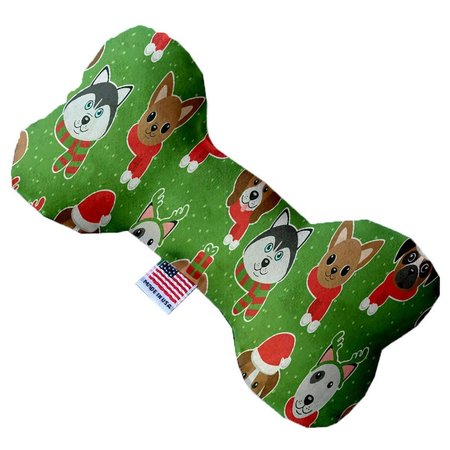 MIRAGE PET PRODUCTS Christmas Dogs 10 in. Stuffing Free Bone Dog Toy 1276-SFTYBN10